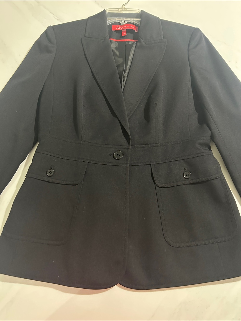 Anne Klein Black Single-Button Notched Blazer